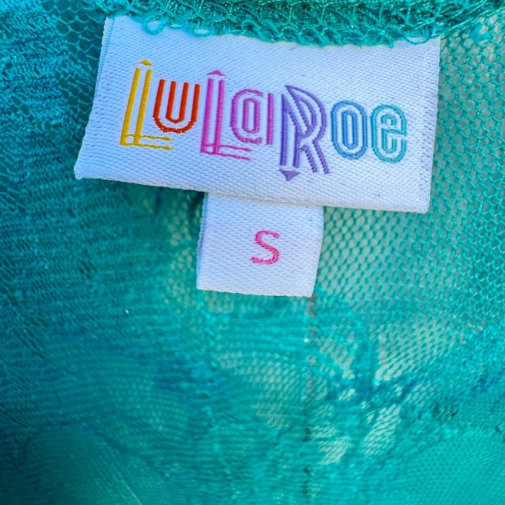 LuLaRoe Turquoise Lace Cardigan - Picture 6 of 7